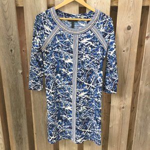 BCBGMaxAzria blue white stretchy dress - size XS
